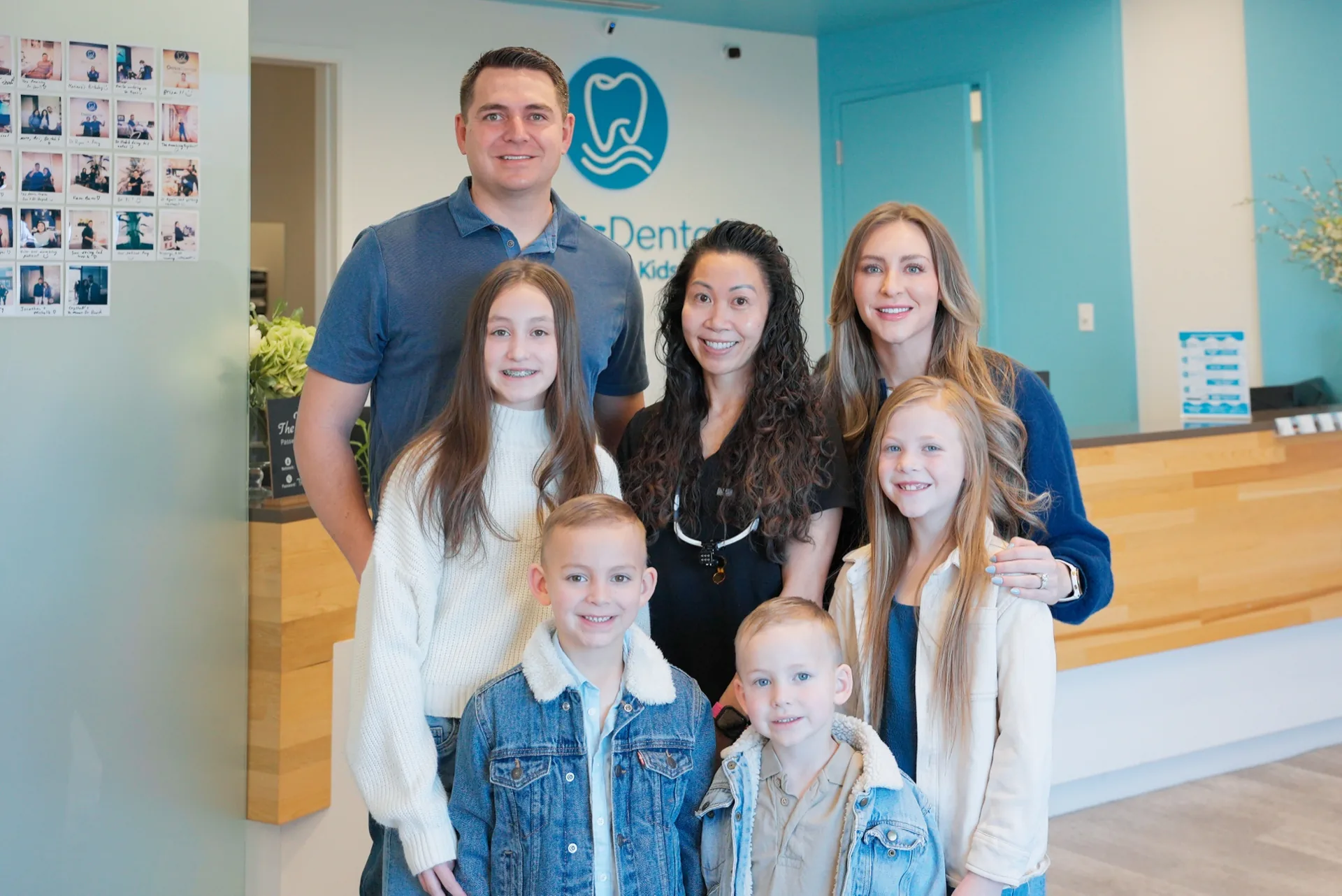 A family at Oasis Dental for a kids dental checkup